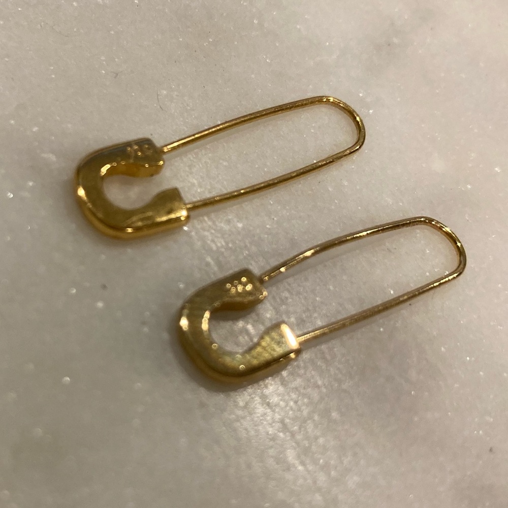 Gold plated paper clip earrings, 925